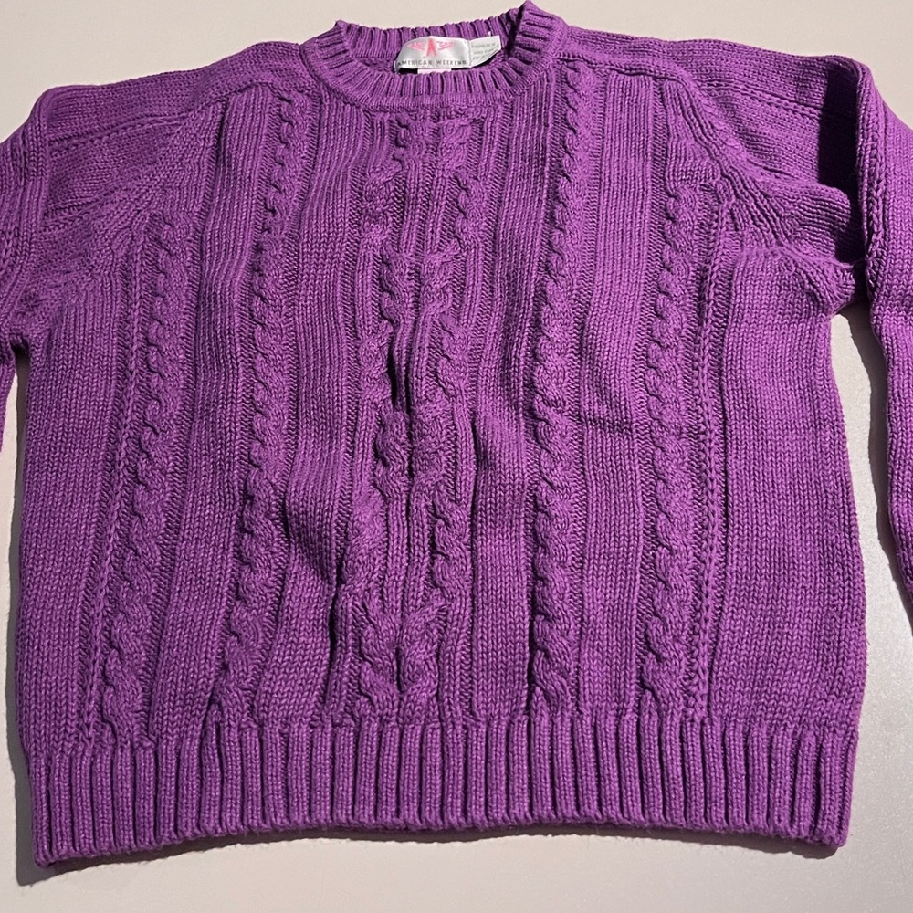 Purple Cable Knit Sweater